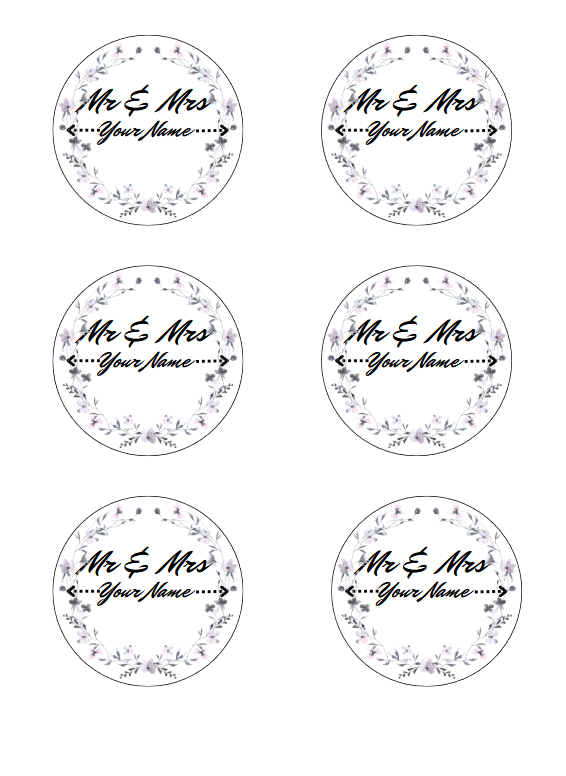 Mr & Mrs Wedding Cookie/Cupcake Toppers